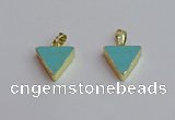 NGP7563 15*16mm triangle white howlite turquoise pendants