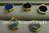 NGP7572 12*12mm hexagon plated druzy agate pendants wholesale