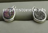 NGP7578 10*14mm flat teardrop plated druzy agate pendants wholesale