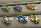 NGP7581 10*15mm oval plated druzy agate pendants wholesale