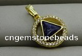 NGP7598 13mm coin lapis lazuli gemstone pendants wholesale