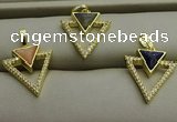 NGP7605 16*19mm arrowhead mixed gemstone pendants wholesale