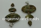 NGP8020 50*82mm - 52*86mm rhyolite gemstone pendant set jewelry