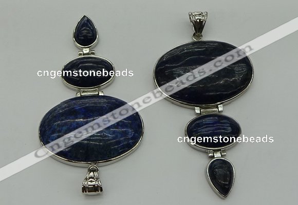 NGP8034 50*82mm - 52*86mm lapis lazuli pendant set jewelry