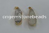 NGP8500 15*33mm - 17*40mm flat teardrop druzy agate pendants