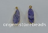 NGP8502 15*33mm - 17*40mm flat teardrop druzy agate pendants