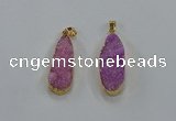 NGP8503 15*33mm - 17*40mm flat teardrop druzy agate pendants