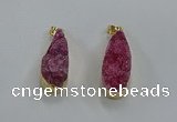 NGP8504 15*33mm - 17*40mm flat teardrop druzy agate pendants