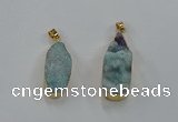 NGP8506 15*33mm - 17*40mm flat teardrop druzy agate pendants