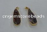 NGP8508 15*33mm - 17*40mm flat teardrop druzy agate pendants