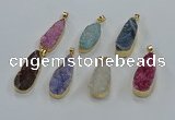 NGP8509 15*33mm - 17*40mm flat teardrop druzy agate pendants