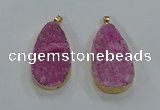 NGP8515 25*48mm - 27*52mm flat teardrop druzy agate pendants