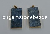 NGP8526 25*50mm - 27*53mm rectangle druzy agate pendants