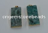 NGP8527 25*50mm - 27*53mm rectangle druzy agate pendants