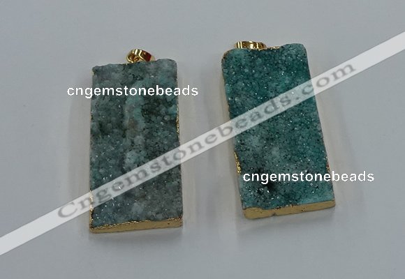 NGP8527 25*50mm - 27*53mm rectangle druzy agate pendants