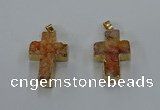 NGP8533 22*30mm - 25*35mm cross druzy agate pendants wholesale