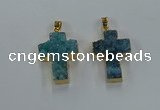 NGP8537 22*30mm - 25*35mm cross druzy agate pendants wholesale