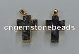 NGP8540 22*30mm - 25*35mm cross druzy agate pendants wholesale