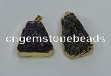 NGP8550 25*33mm - 30*35mm trapezoid druzy agate pendants