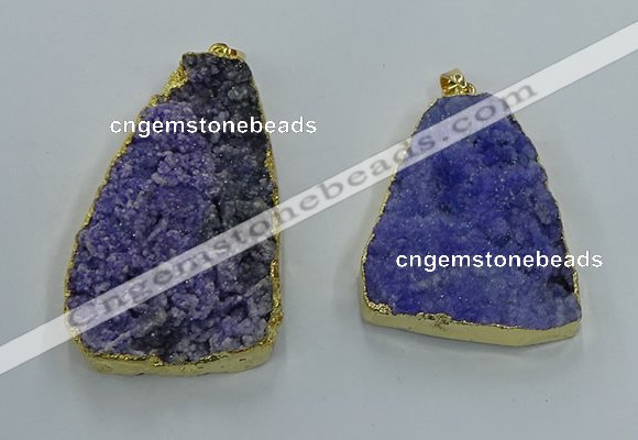 NGP8565 28*45mm - 35*50mm freeform druzy agate pendants wholesale