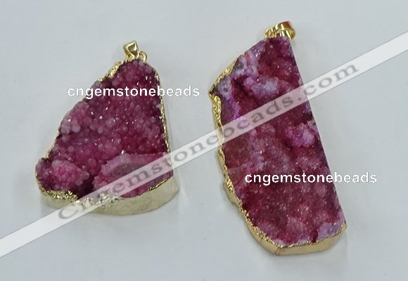 NGP8567 28*45mm - 35*50mm freeform druzy agate pendants wholesale