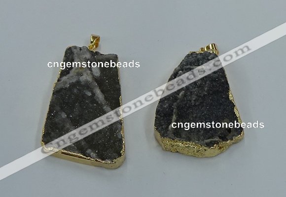 NGP8571 28*45mm - 35*50mm freeform druzy agate pendants wholesale