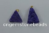 NGP8576 18*25mm - 25*40mm triangle druzy agate pendants wholesale