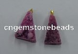 NGP8578 18*25mm - 25*40mm triangle druzy agate pendants wholesale