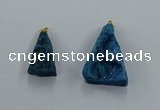 NGP8579 18*25mm - 25*40mm triangle druzy agate pendants wholesale