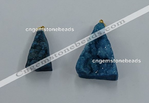 NGP8579 18*25mm - 25*40mm triangle druzy agate pendants wholesale