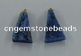 NGP8581 18*25mm - 25*40mm triangle druzy agate pendants wholesale
