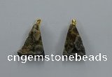 NGP8582 18*25mm - 25*40mm triangle druzy agate pendants wholesale