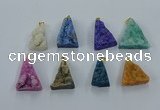 NGP8583 18*25mm - 25*40mm triangle druzy agate pendants wholesale