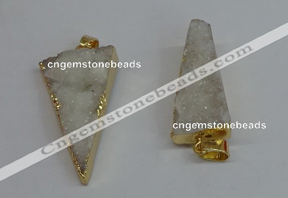 NGP8593 13*40mm - 20*35mm triangle druzy agate pendants wholesale