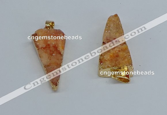 NGP8594 13*40mm - 20*35mm triangle druzy agate pendants wholesale