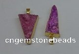 NGP8596 13*40mm - 20*35mm triangle druzy agate pendants wholesale