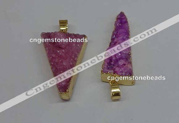 NGP8596 13*40mm - 20*35mm triangle druzy agate pendants wholesale