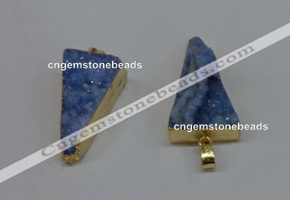 NGP8598 13*40mm - 20*35mm triangle druzy agate pendants wholesale