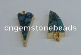 NGP8599 13*40mm - 20*35mm triangle druzy agate pendants wholesale