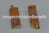 NGP8605 15*35mm - 16*40mm rectangle druzy agate pendants wholesale