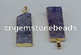 NGP8606 15*35mm - 16*40mm rectangle druzy agate pendants wholesale