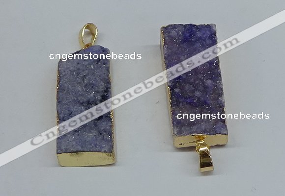 NGP8606 15*35mm - 16*40mm rectangle druzy agate pendants wholesale