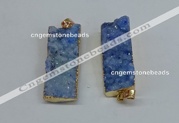 NGP8609 15*35mm - 16*40mm rectangle druzy agate pendants wholesale