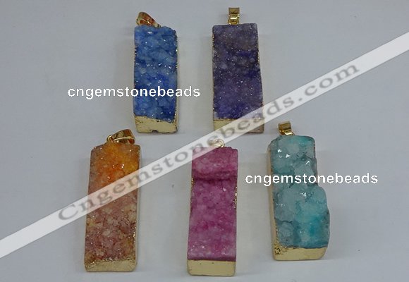 NGP8613 15*35mm - 16*40mm rectangle druzy agate pendants wholesale