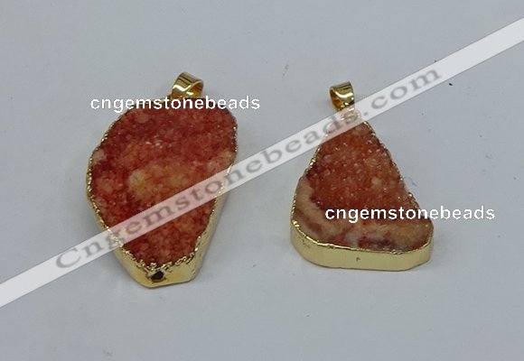 NGP8616 25*30mm - 28*40mm freeform druzy agate pendants wholesale