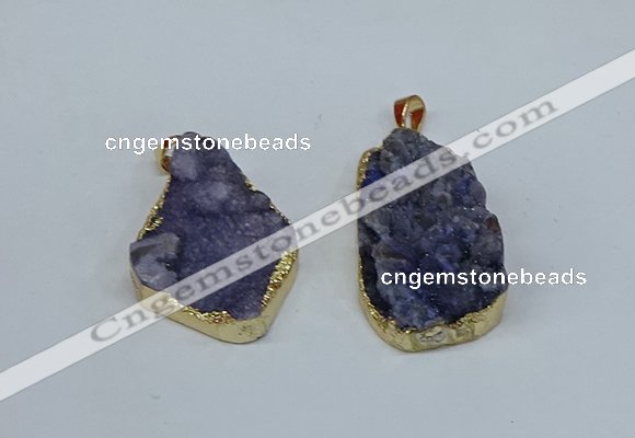 NGP8617 25*30mm - 28*40mm freeform druzy agate pendants wholesale