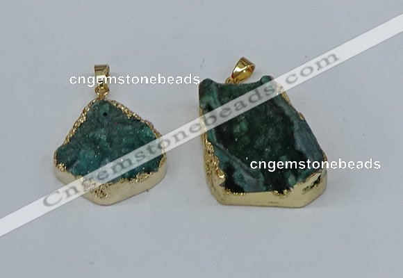NGP8621 25*30mm - 28*40mm freeform druzy agate pendants wholesale