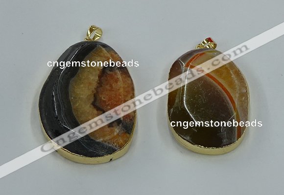 NGP8626 32*45mm - 46*48mm freeform druzy agate pendants wholesale