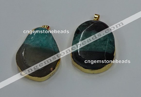 NGP8630 32*45mm - 46*48mm freeform druzy agate pendants wholesale