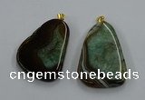 NGP8640 30*45mm - 35*50mm freeform druzy agate pendants wholesale